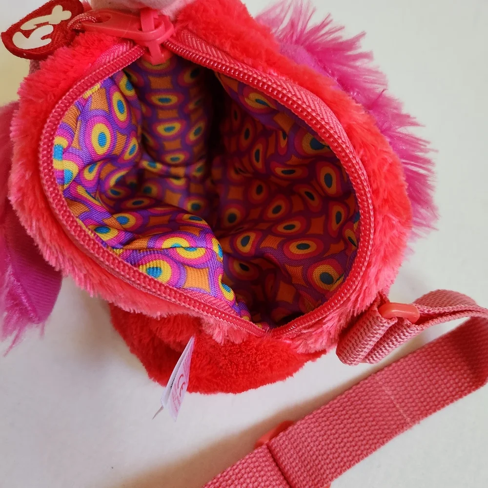 3/$15 Ty Gilda Flamingo Shoulder Bag hot pink adjustable strap cute